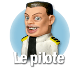 Logo d'Air Transat, mascotte pilote souriant