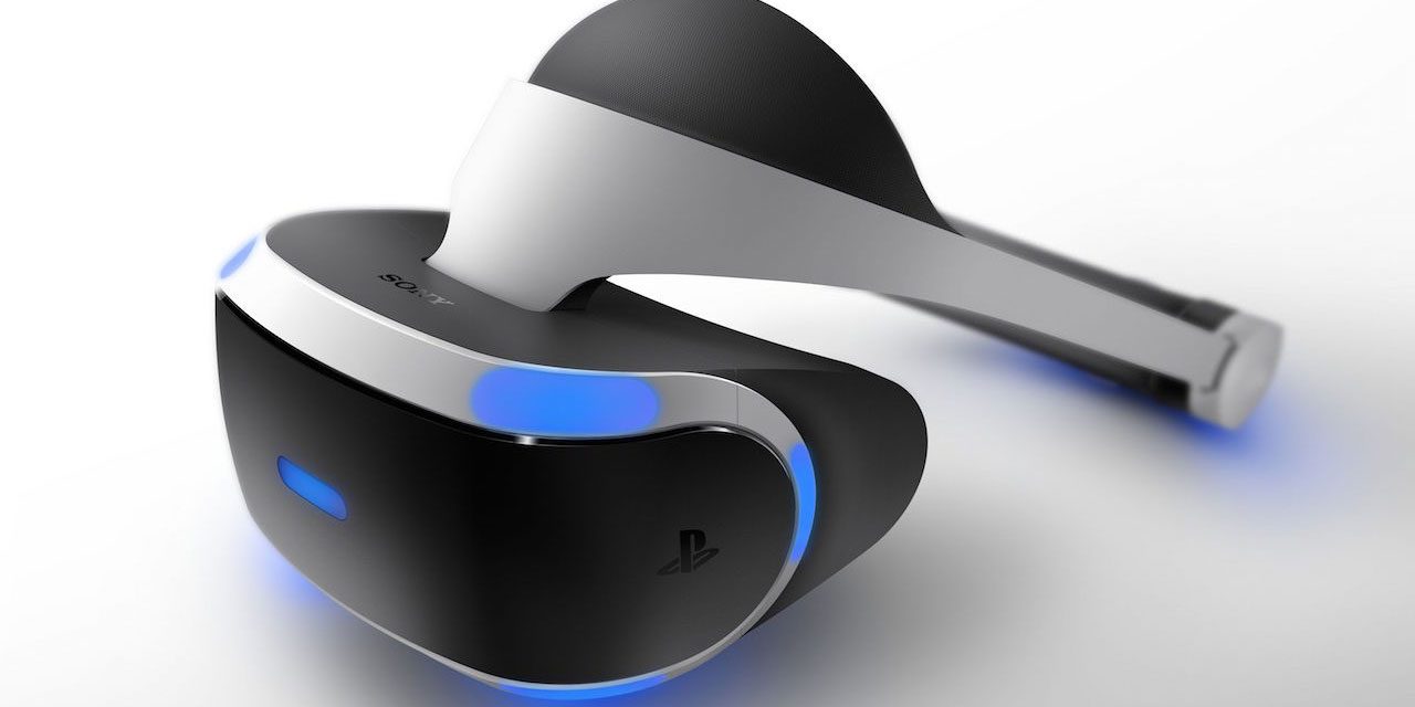 Casque PlayStation VR blanc et noir avec accents bleus